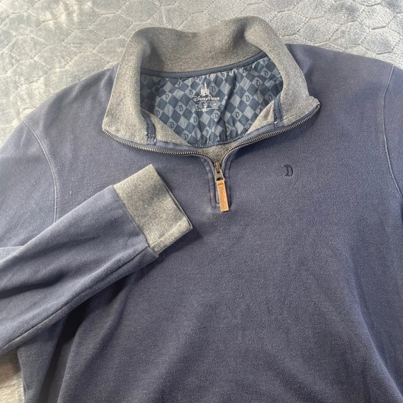 Disney Parks Other - Disney Parks Quarter Zip Pullover Mens M Navy Blue Disneyland 60th Anniversary